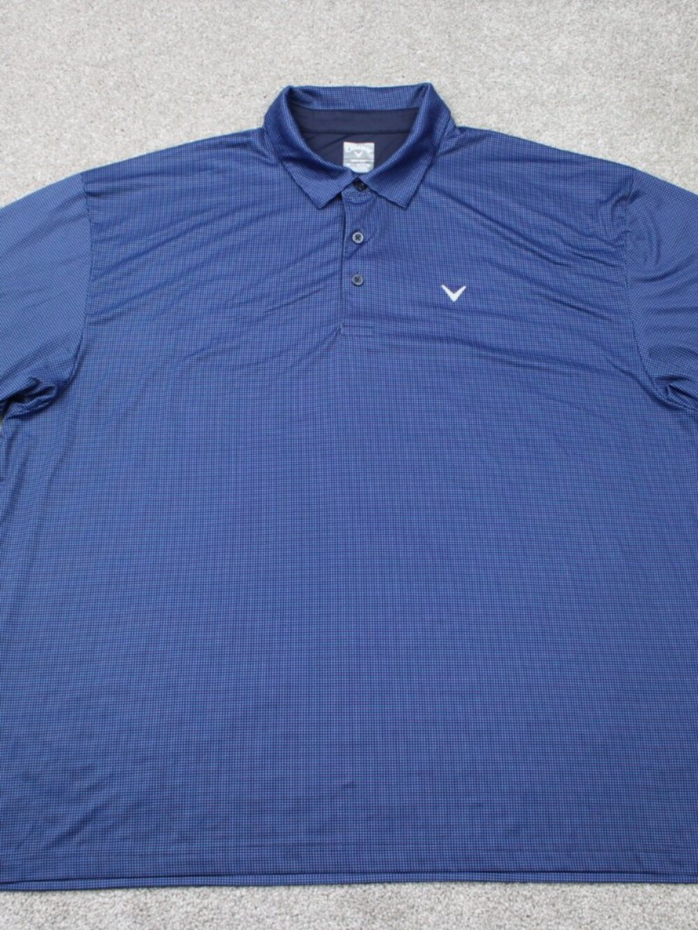 Callaway Polo Shirt Mens 2XL XXL Blue Geometric Golf Short Sleeve Pullover